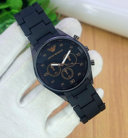 Men's Chronograph Stainless Steel Watch – Black