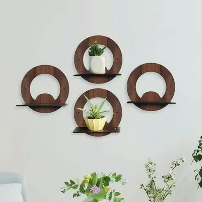 Modern Wooden Wall Shelves Set of 4 – Decorative MDF Floating Shelves