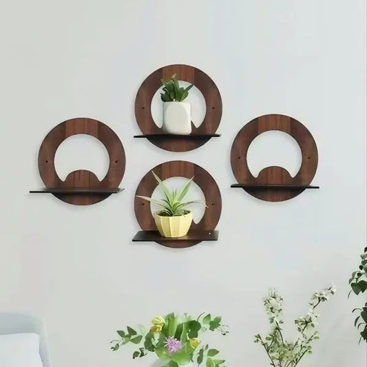 Modern Wooden Wall Shelves Set of 4 – Decorative MDF Floating Shelves