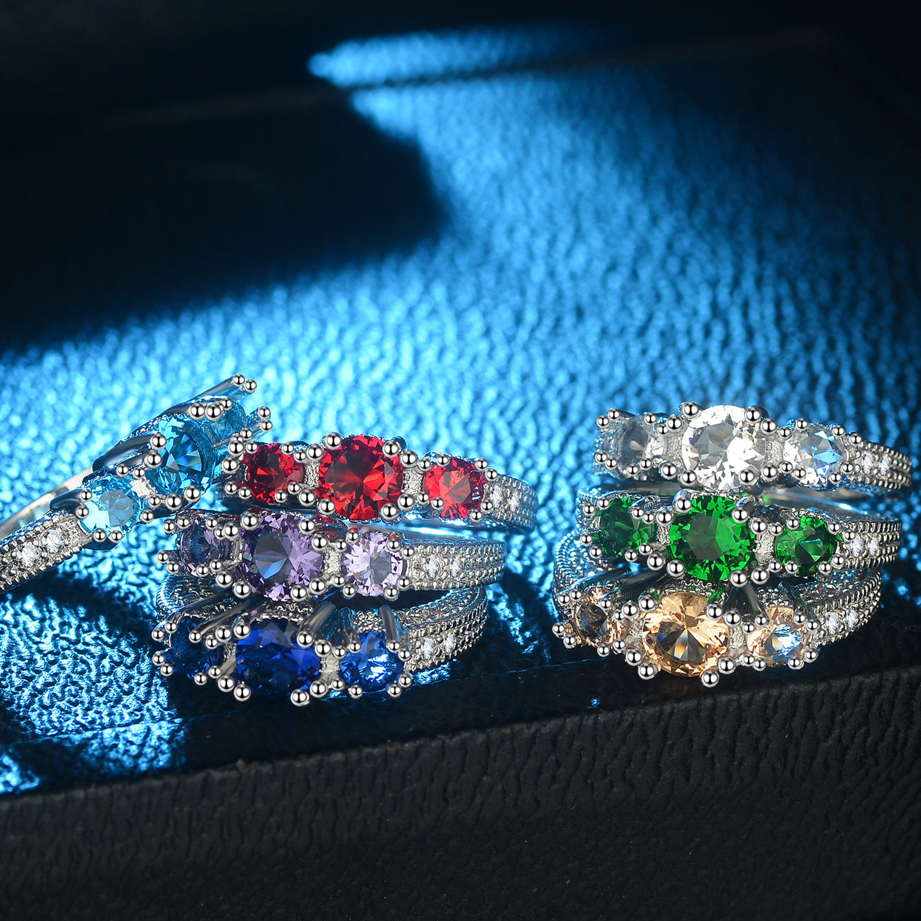 Elegant Red Stone Zircon Ring for Women