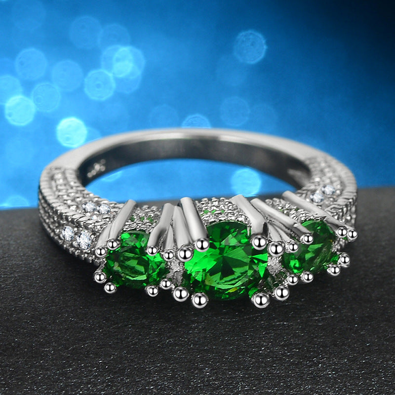 Elegant Red Stone Zircon Ring for Women
