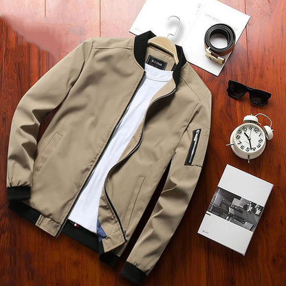 Men’s Slim Fit Premium Cotton Blend Jacket – Beige