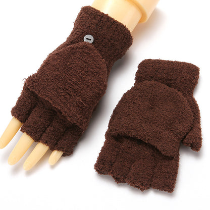 Women's Winter Fleece Half Finger Gloves – Soft & Warm Convertible Gloves