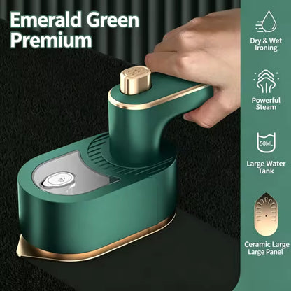 Portable Green Steam Iron – Fast & Convenient Garment Steamer