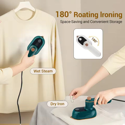 Portable Green Steam Iron – Fast & Convenient Garment Steamer