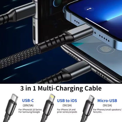 3-in-1 Fast Charging Cable – One Cable, Multiple Devices