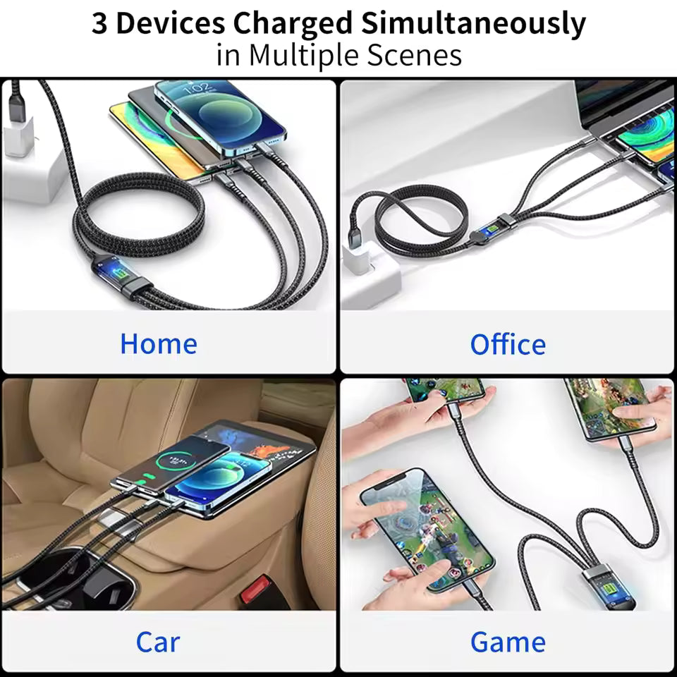 3-in-1 Fast Charging Cable – One Cable, Multiple Devices